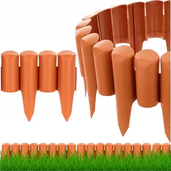Zahradní obrubník Zahradní lem plast 250 cm x 13 cm oranžový