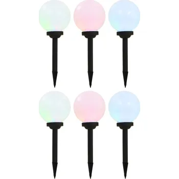 Venkovní osvětlení Zahradní solární lampy 6 ks LED kulovité 20 cm RGB - 8719883695860
