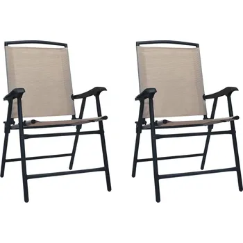 Skládací zahradní židle 2 ks textilen taupe - 8719883760148