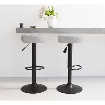 Barová židle Barové stoličky 2 ks šedé samet - 8720286513750