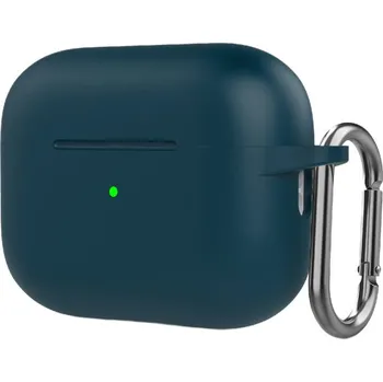 Silikonový ochranný obal s karabinou pro AirPods Pro 2 s Lightning konektorem - petrolejový