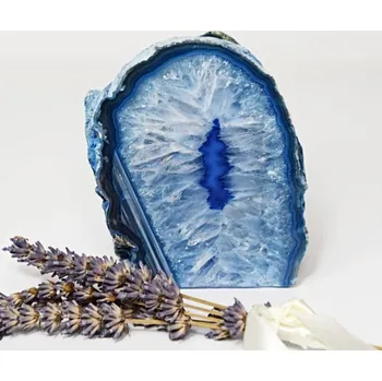 Svícen Achátový svícen modrý 0,8 kg