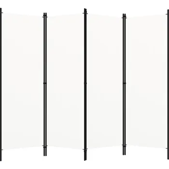 Paraván 4dílný skládací paraván bílý 200 x 180 cm - 8720286022658
