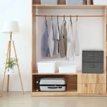 Úložný box Úložné boxy 2 ks textil 43 x 34 x 23 cm antracitové - 8720286505311