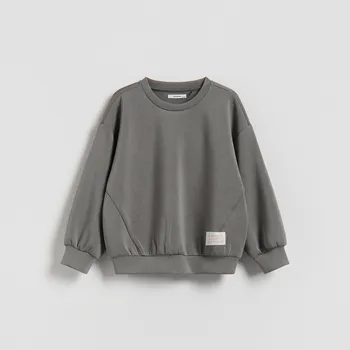 Dětská móda Reserved - Jednoduchá mikina z modalu - tmavě šedá - 919HV-90X - 919HV-90X-98