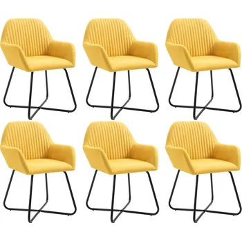 Jídelní židle Jídelní židle 6 ks žluté textil - 8719883695693