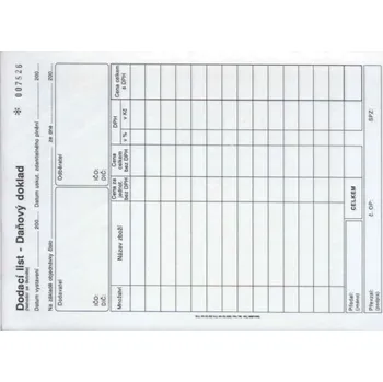 Doklad dodací list A5-daň.čís. 1+1, propis., /PT142/