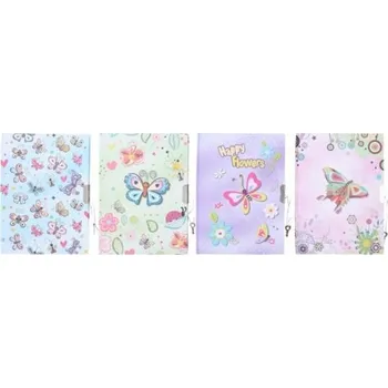 Zápisník Památník nelinkovaný se zámkem 13x18 cm Motýl ( W026464)