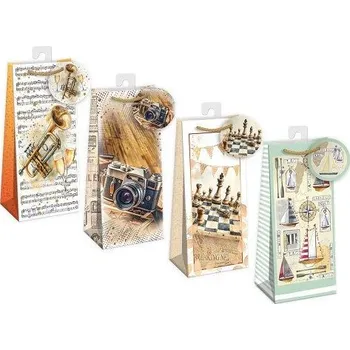 Dárková taška ARGUS Dárková papírová taška (13 x 29.5 cm) mix 12 ks 07750008h