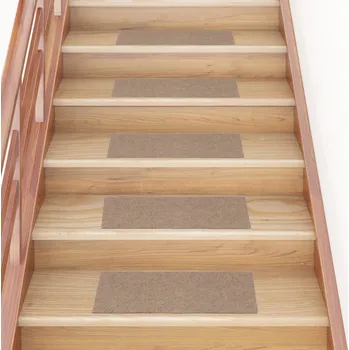 Nášlap na schod Schodové rohože samolepicí 15 ks 60 x 25 cm světle hnědé obdélníkové - 8720286512449