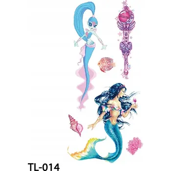 Odstranitelné tetování Dočasné tetování TATTOO 3D 19x9 sirény mušle ryba pro děti