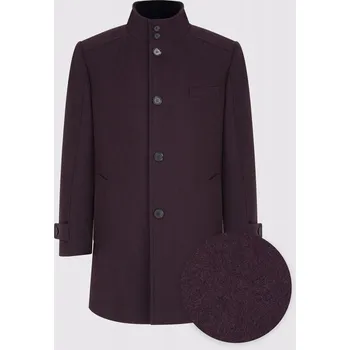 Pánský zimní kabát Bordový vlněný pánský kabát Pako Lorente vel 48