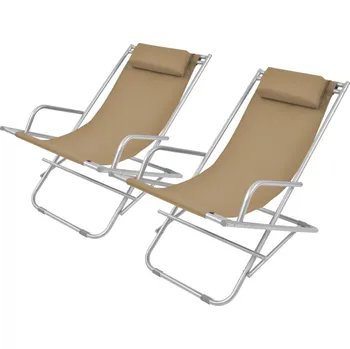 Polohovatelné zahradní židle 2 ks ocel taupe - 8718475617747