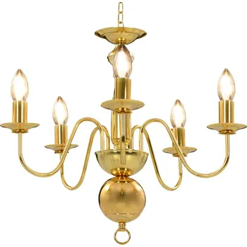 Lustr zlatý 5 x žárovky E14 - 8719883573403