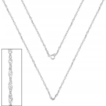 Náhrdelník Řetízek stříbro ryzost 925 Dámský stříbrný náhrdelník SINGAPUR 40 cm x 2 mm