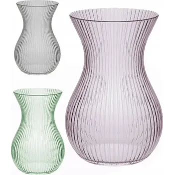 Váza Váza Žebrovaná Přesýpací Hodiny Skleněná Dekorativní V18x11 18 cm 1 ks mix barev