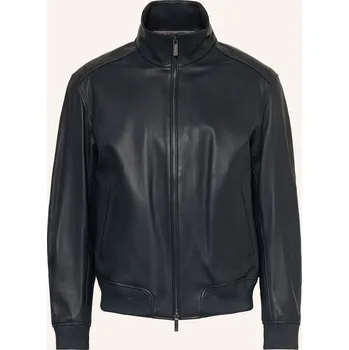 Boss Pánská Kožená Bunda Mamun, tmavě modrá, 50