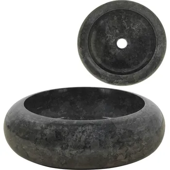 Umyvadlo 40 x 12 cm mramor černé - 8718475724896