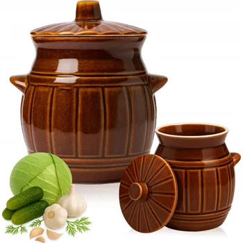 Hrnec Kameninové nádobí na sádlo, HRNEC keramický hrnec, sud K NAKLÁDÁNÍ zelí 1,2 l