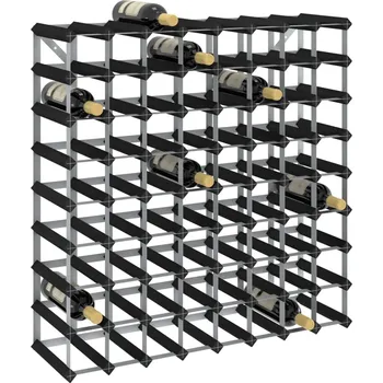 Stojan na víno Stojan na víno na 72 lahví černý masivní borové dřevo - 8720286204351