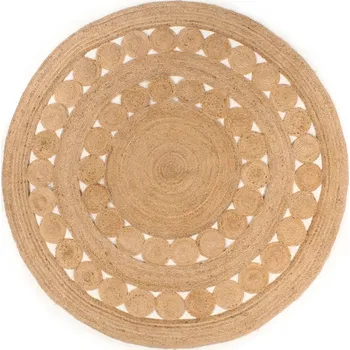 Koberec Kusový koberec z juty se splétaným designem 240 cm kulatý - 8720286980316