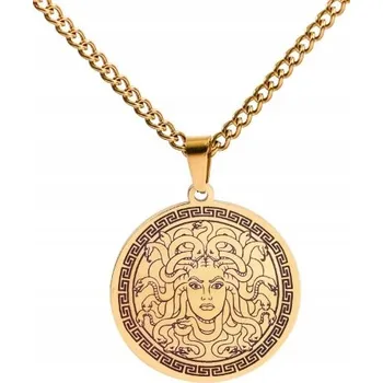 Náhrdelník Zlatý Náhrdelník Mytologická Medúza Gorgona OCEL Punk Gothic