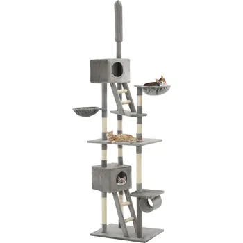 Škrabadlo pro kočky se sisalovými sloupky 230–260 cm šedé - 8718475598299