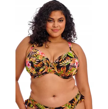 Podprsenka 34GG / 75J Elomi Tiger Valley černá plavková podprsenka s hlubokým výstřihem (plunge) a měkkými košíčky