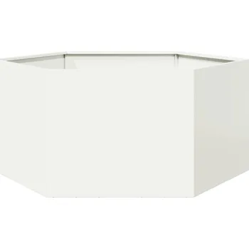 Truhlík Zahradní truhlík bílý šestihranný 104 x 90 x 45 cm ocel - 8721102915604