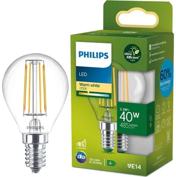 Žárovka Žárovka LED Philips 40W, filament, E14, teplá bílá