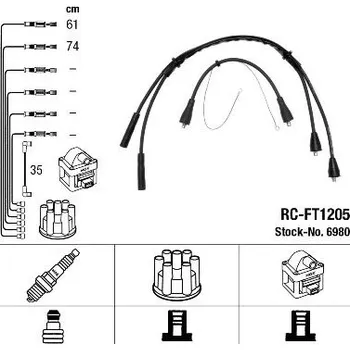 Zapalovací kabel Sada kabelů pro zapalování NGK 6980