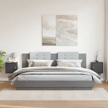 Organizace kuchyně Nástěnné skříňky 2 ks šedé 31,5x30x30 cm masivní borové dřevo - 8720287204459