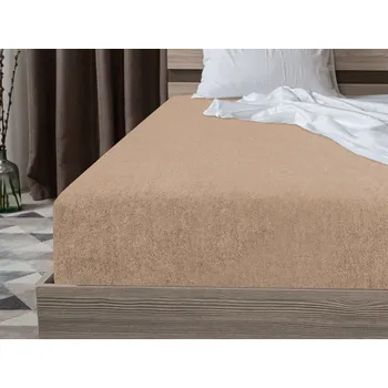 Prostěradlo Froté prostěradlo EXCLUSIVE světle hnědé 180 x 200 cm