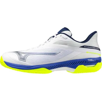 Pánská tenisová obuv Pánská tenisová obuv Mizuno Wave Exceed Court Clay M White/Dazzling Blue/Lightning EUR 44,5