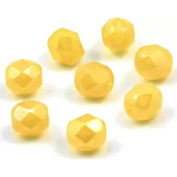 Korálek Broušené korálky 6mm žlutooranžové lesklé – 30 ks