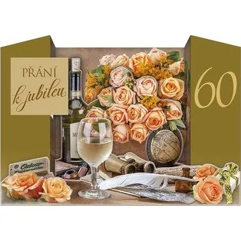 ARGUS Přání k 60. narozeninám skládací 75-677c60