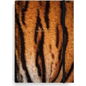 Diář BALOUŠEK TISK Diář denní - Adam - Lamino - B6 - Tygr 2026 / 16,5cm x 12cm / BDA9-11-26