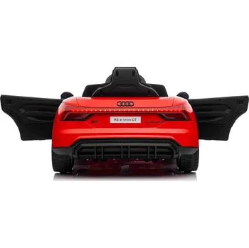 Dětské elektrovozidlo Beneo Elektrické autíčko Audi RS E-Tron GT 12V, červené, široké jednomístné sedátko, 2,4GHz dálkové ovládání, USB/AUX Vstup, Bluetooth, Odpružení, Lithiová baterie, LED světla, 2 X 25W Motor, ORIGINÁL licence