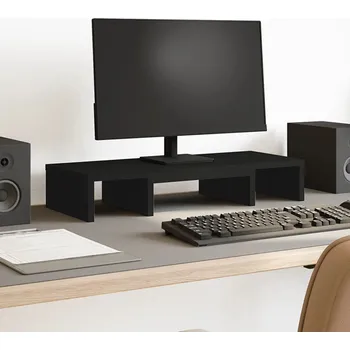 Držák monitoru Stojan na monitor černý 60 x 24 x 10,5 cm kompozitní dřevo - 8721158389145