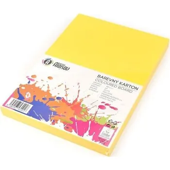 Barevný papír Barevný karton A4/ 100 ks, 180g, žlutý