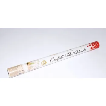 Konfeta Konfety vystřelovací červené srdce 60cm / 407020