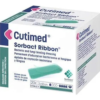 Zdravotnický materiál Cutimed Sorbact Ribbon antimikrobiální krytí příze v roli 2cmx50cm 20ks