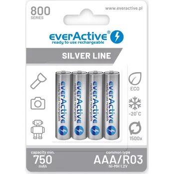 Článková baterie EverActive Silver Line AAA 800 mAh 4ks EVHRL03-800