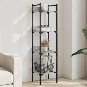 Knihovna Knihovna se 4 policemi šedá sonoma 35 x 30 x 138,5 cm kompozit - 8721012339026