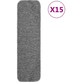 Nášlap na schod Protiskluzové nášlapy na schody 15 ks 75x20 cm šedé obdélníkové - 8720286849125