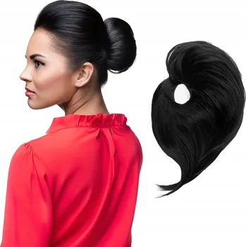 Příčesek Příčesek drdol na gumičce syntetické vlasy barva #1 černá koky elegantní