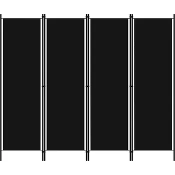 Paraván 4dílný paraván černý 200 x 180 cm - 8720286022689
