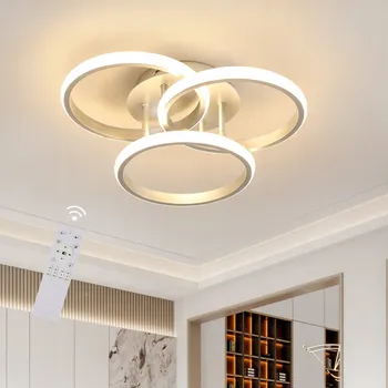 LED Stropní Svítidlo Lustr Stříbrné Moderní Stmívatelné s Dálkovým Ovládáním 42W