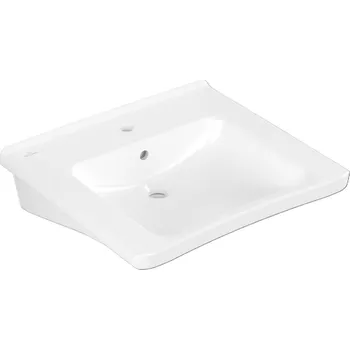 Villeroy & Boch ViCare - Umyvadlo 60x55 cm, s přepadem, otvor pro baterii, CeramicPlus, AntiBac, alpská bílá 4A8060T2