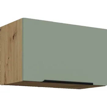 Kuchyňská skříňka Digestořová skříňka LUNARA - šířka 60 cm, zelená / dub artisan